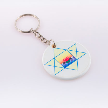 Mother and Aurobindo spiritual Keychains - plastic