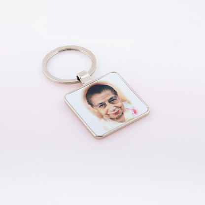 Mother and Ashram Metal Keychain